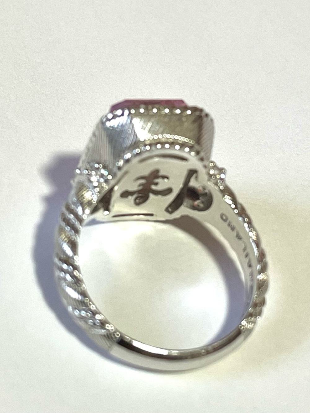 Judith Ripka Pink Crystal Cameo Ring in Silver Tone - Picture 4 of 16
